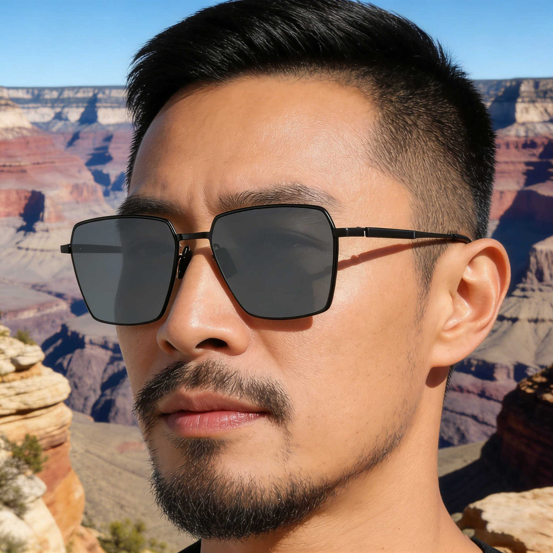2026 New Fashion Square Small Frame Nylon Polarized Versatile Sun Protection Sunglasses for Men