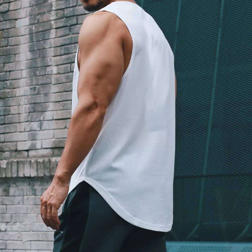 Men's Tank Top Fitness Sleeveless Running Sports Quick-drying Training Bodybuilding Gym T-Shirt Men Male Vest 26Y0312