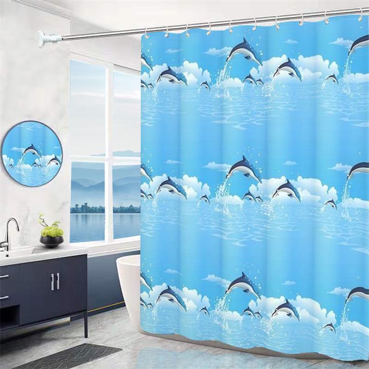 YL-38337 Shower Curtain, Waterproof and Mildew-proof, Bathroom/Toilet PEVA Partition Curtain, Curtain, No Drilling Required, Customizable