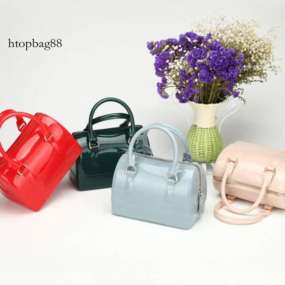 Portable PVC Jelly Crossbody Bags Waterproof Candy Transparent Shoulder Handbag Women's Bucket Bag