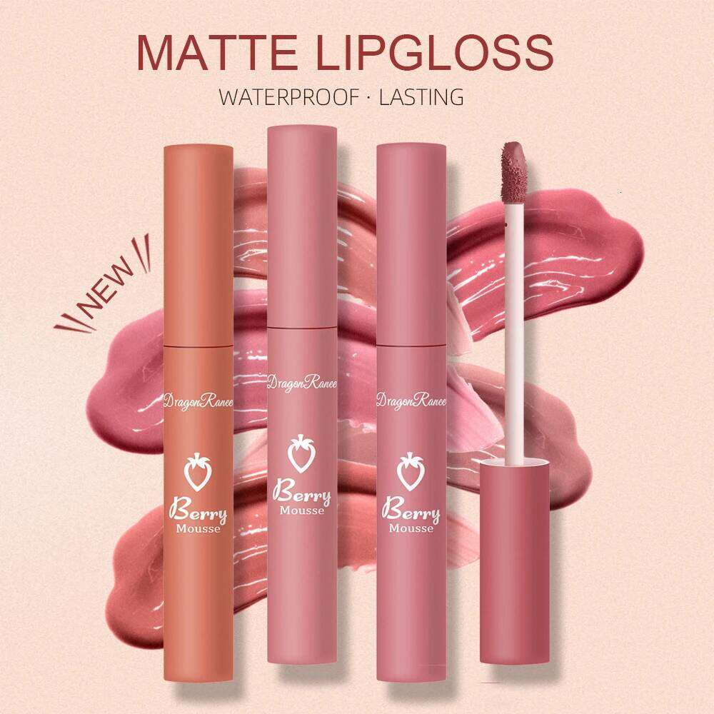 Easy to Color Non-Stick Cup Matte European and American Style Nude Red Brown Lipstick Gloss Gift Lip Glaze W260311