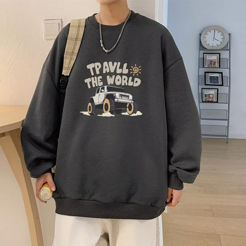 Men's Autumn/winter Sweatshirt Spring/autumn Couple's Style New Round Neck Loose Top Chic Hong Kong Designer Hoodie Style Trend