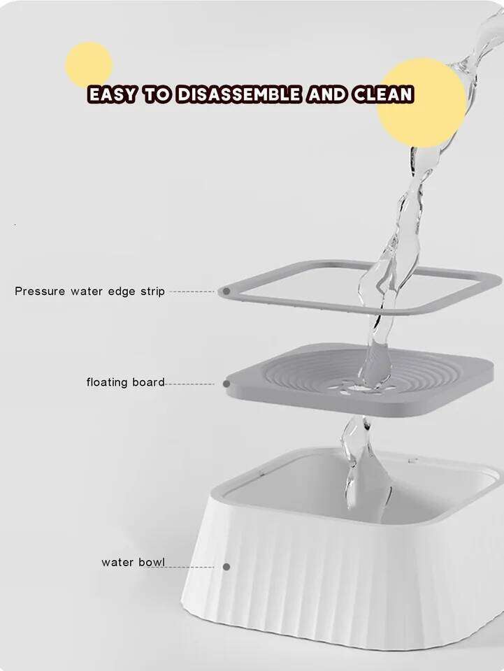 Fountain with Floating Plates No Spill Dog Water Bowl Clean Drinking Slow Feeder Anti-splash Dogs for Pet 26Y0312