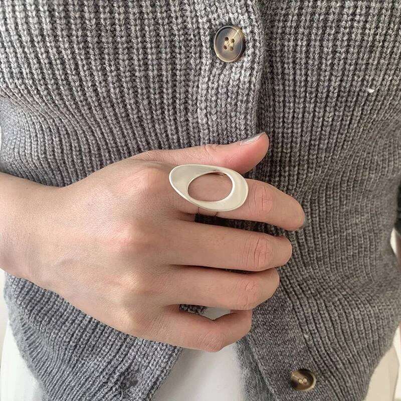 925 Sterling Silver Rings Women Geometric Fine Jewelry Finger Adjustable White Circle Hollow Ring For Party Birthday Gift H260312