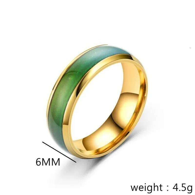 Mood Changing Color Ring Stainless Steel Emotion Temperature Jewelry for Women Men Couples Two Tone Design Daily Wear Comfortabl H260312