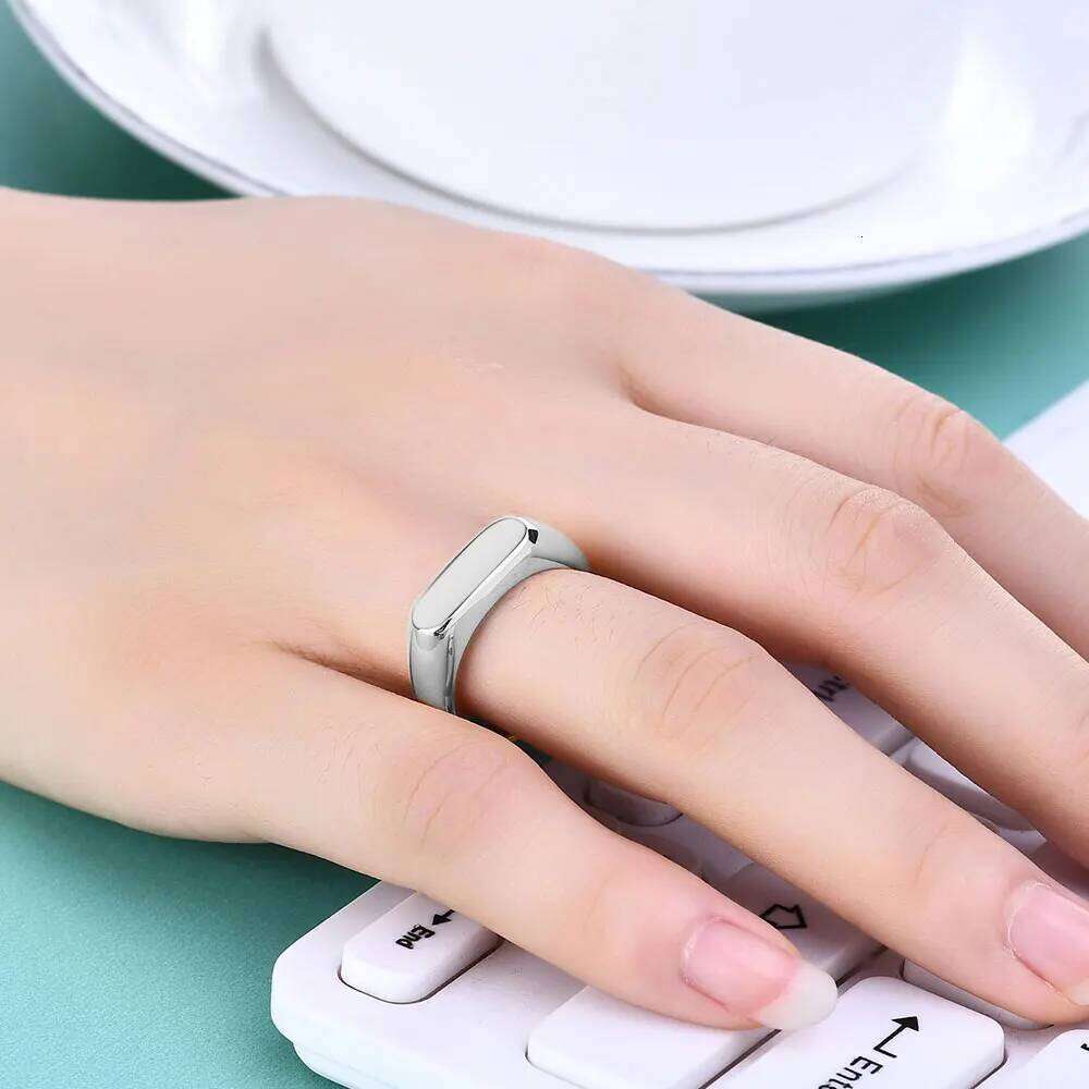 Gothic INS Signet Rings for Men Punk Black Oil Pinky Ring Gold Color Tone Stainless Steel Chunky Boys Teens Fraternal Jewelry H260312