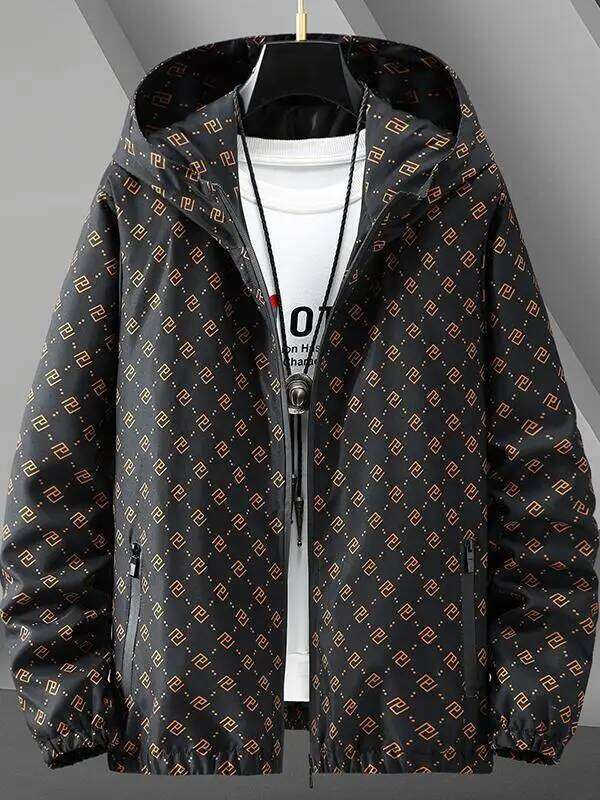 Casual Hooded Men's Jaet Faionable Large Size Korean Sle Outerwear Spring Autumn New Arrival Polyester Fiber Windproof