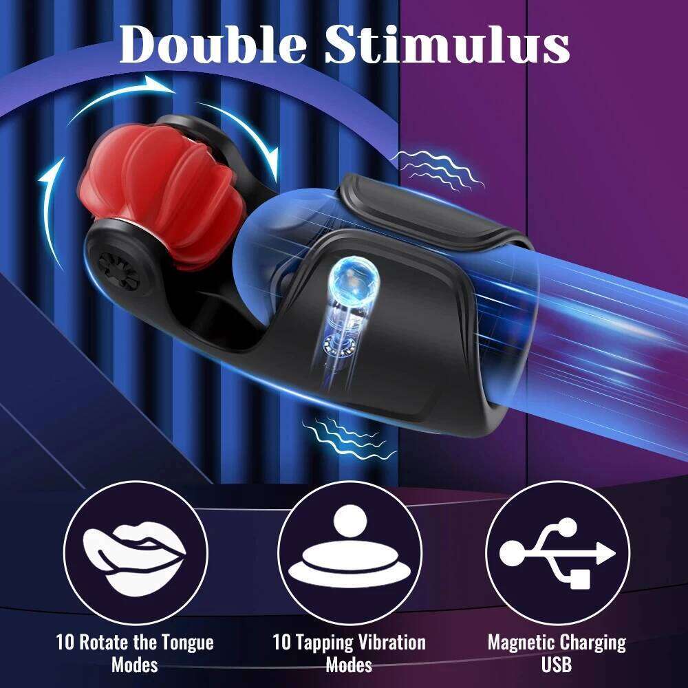 Automatic Masturbator Cup for Men Lasting Delay Ejaculation Rotating Licking Penis Training Vibrator Adult Supplies Z260311