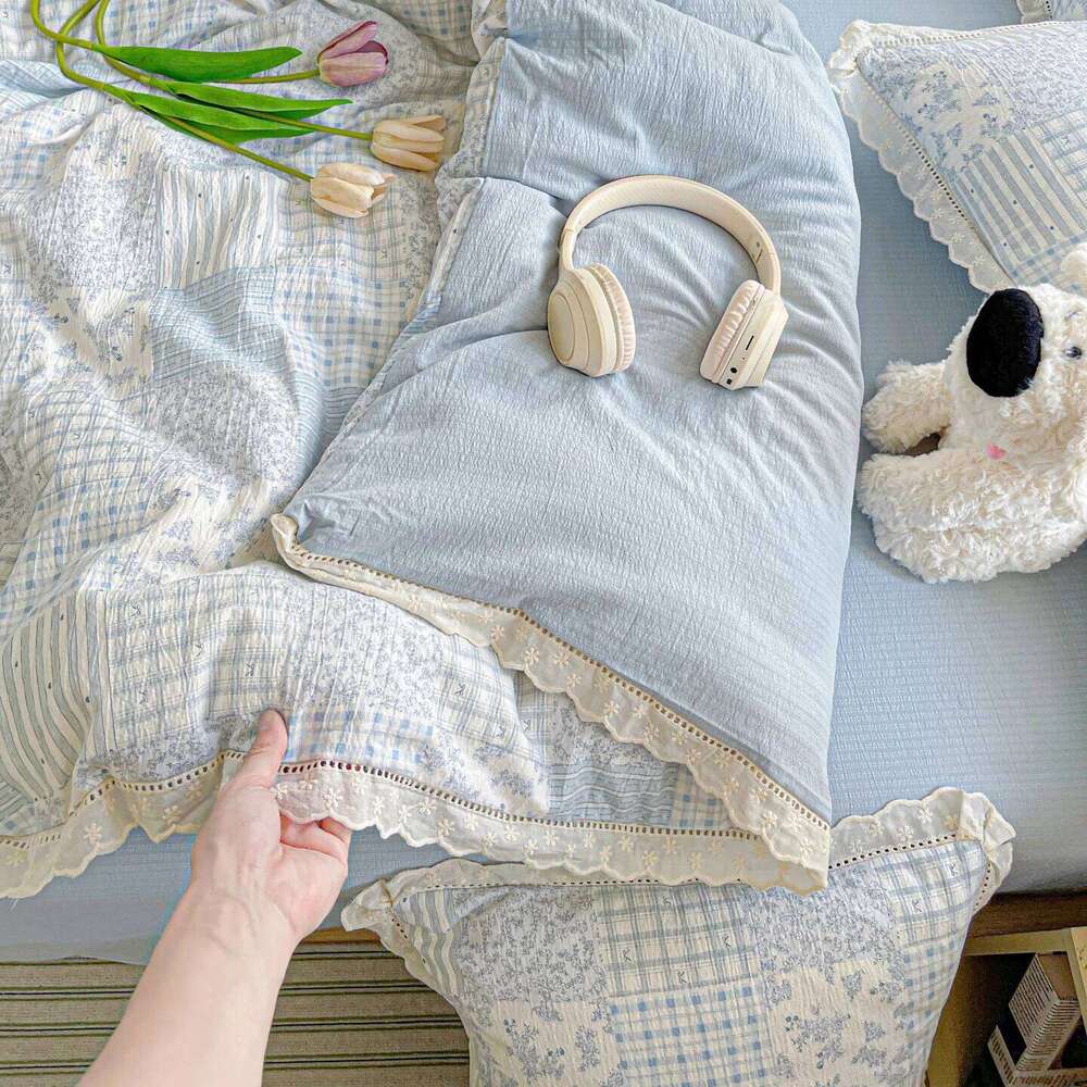 Ins Princess Bedding Floral Duvet Cover Flat Sheets Single Twin Double Size Bed Linen Set Back To School Season H260312