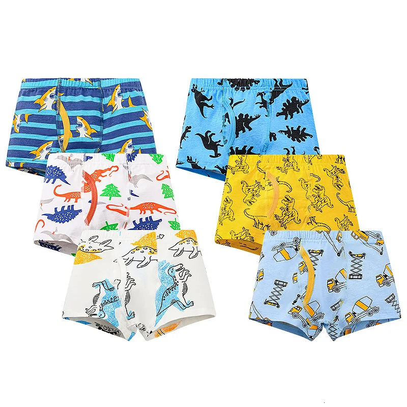 148 pcs Boys Boxer Briefs Sets Kids Cotton Underwear Boy Underpants Teenager Cartoon Dinosaur Print Children Panties 260311