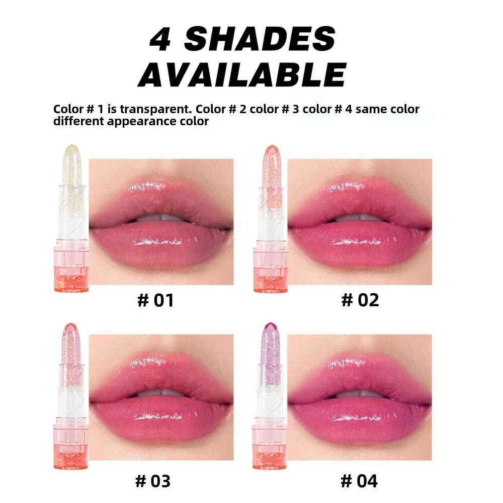 Color Changing Lipstick Jelly Gloss Moisturizing Waterproof Crystal Balm Pink Glitter PH Reactive Lip Makeup Long Lasting W260311