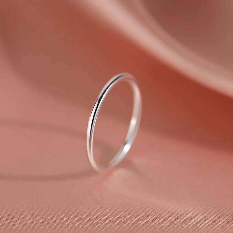 999 Fine Silver Rings - Men Women Minimalist Thin Plain Band, Niche Luxury Index Finger Ring, Couples Matching Jewelry Wholesale H260312