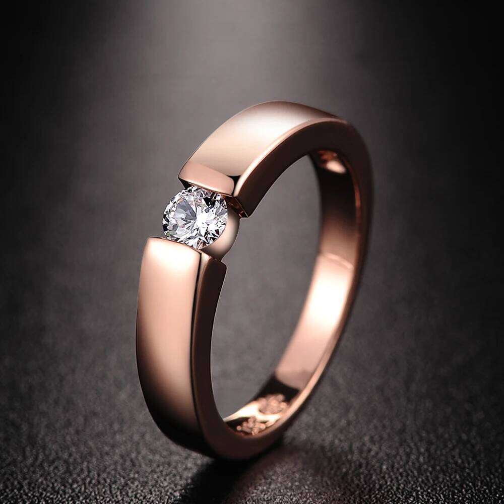 Princess Cut Stone Engagement Wedding Rings For Women Rose Gold Color Couples's Promise Ring Fashion Jewelry All Size DFR400 H260312