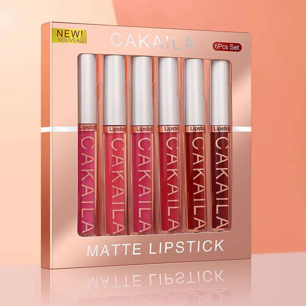 CAKAILA18 Liquid Women Lip Gloss Makeup Gift Non-Stick CupNot FadeWaterproof Matte Lipstick set W260311