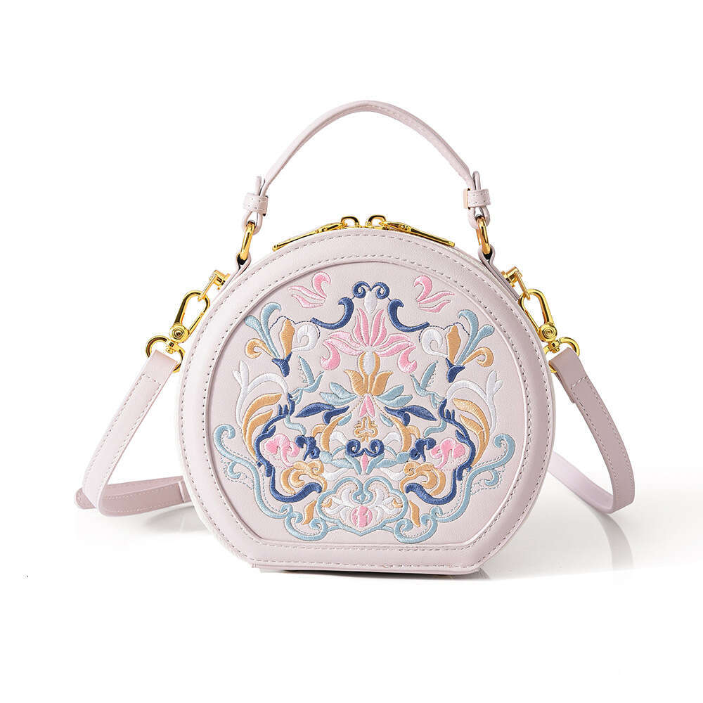 Unique Embroidered Women's Handbag 2026 New Trendy Artistic Shoulder Chinese Style Crossbody Small Round Bag