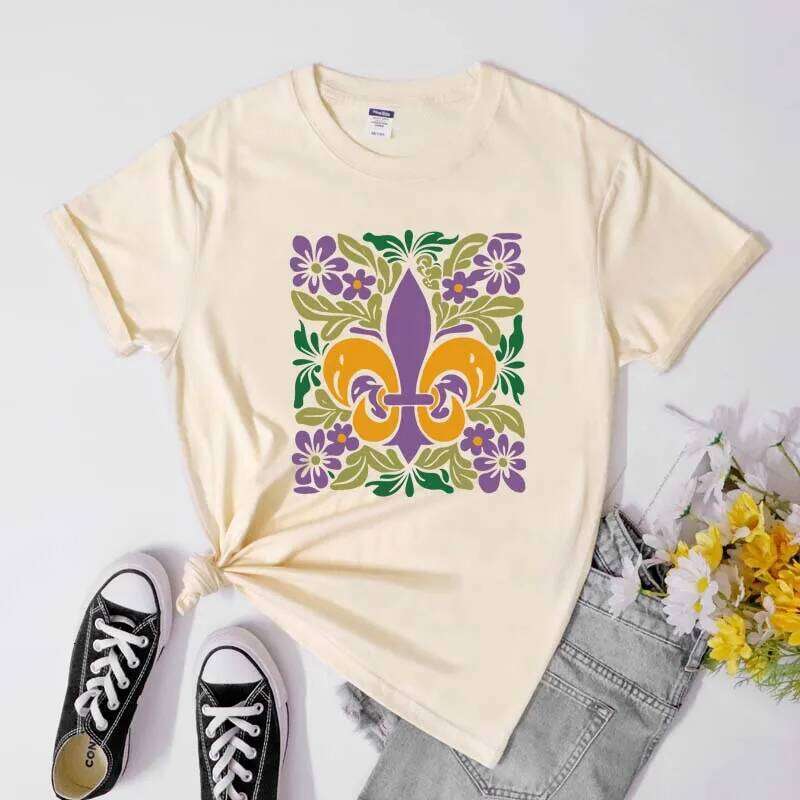 Boho Mardi Gras Tee Shirt Vintage Carnival Festival Party Tshirt Cute Women Fat Tuesday Holiday Gift T-shirt Z260312