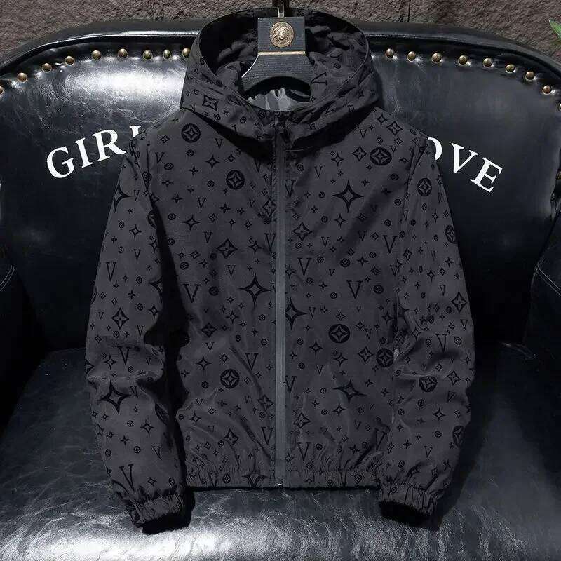 Spring And Autumn New Hooded Men's Slim Letter Jacket Fashionable Casual Versatile Youth Top