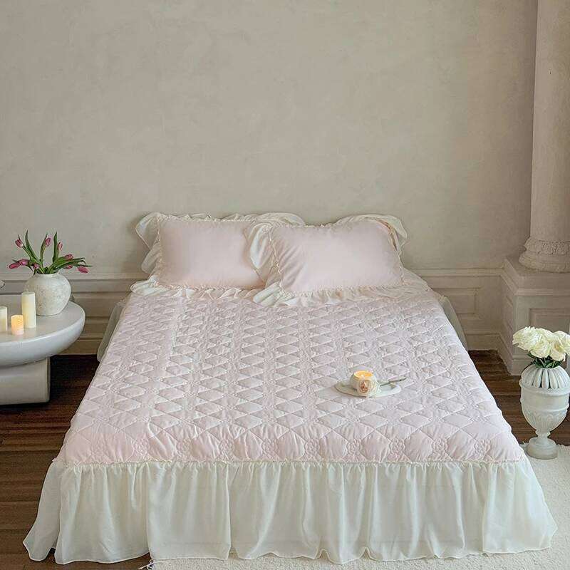 Three-Dimensional Rose Lace Ruffles Princess Wedding Bedding Set Egyptian Cotton Duvet Cover Bed Sheet Or Bedspread Pillowcases H260312