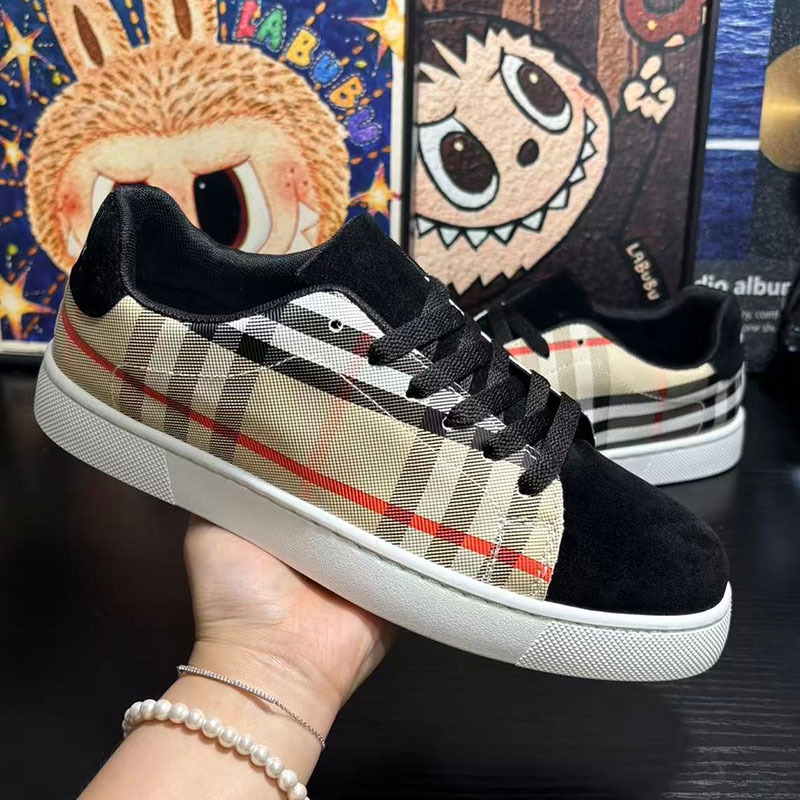 Rainbow Checkered Men's Shoes 2026 Style Men's Low-top Leather Fashionable Casual Sneakers