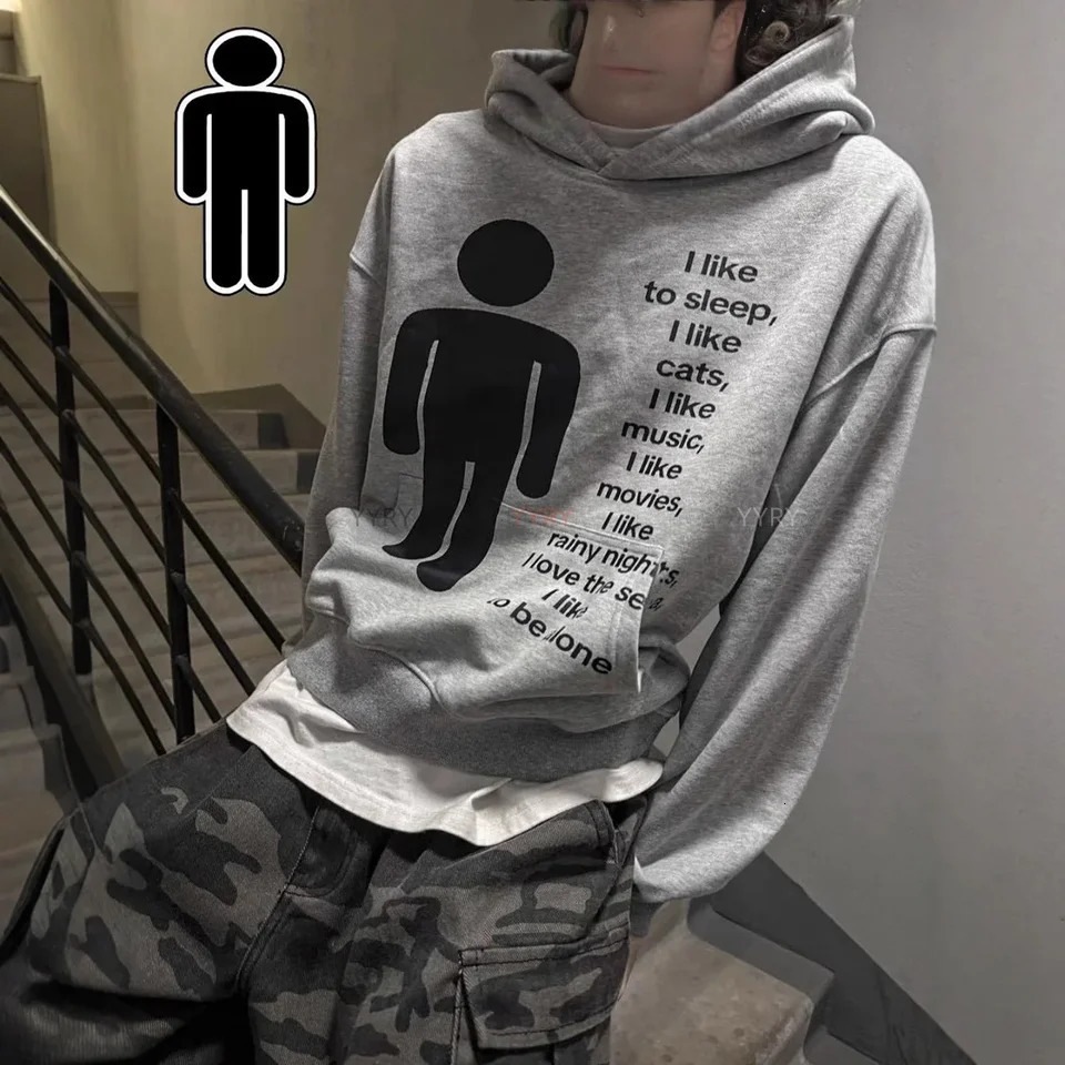 European and American style hoodie with letter print pullover top high street punk hip-hop trend casual commuting Y2k 260311