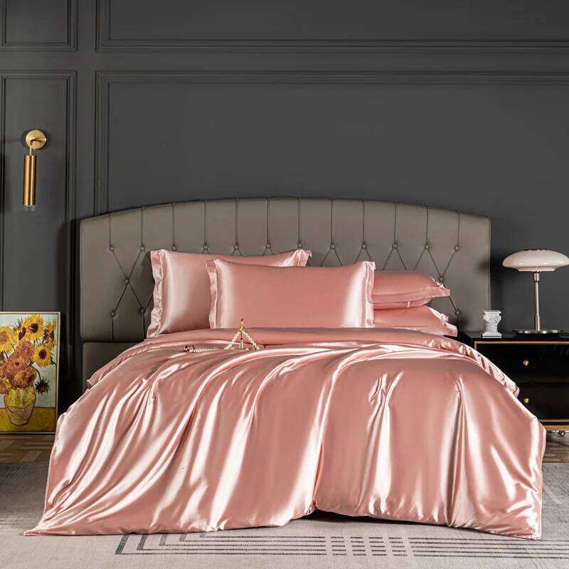 Pure 100% Silk Soft Sheet with Duvets Pillowcases TCover Bed Set for Home Quality King Size Bedding Sets H260312