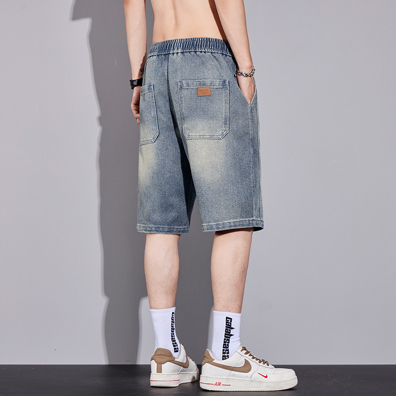New Summer Mid-length Pants Daily Wear Starry Designer Pants Pattern Denim Shorts Men's Five-point Pants Men's Summer Thin Casual Style