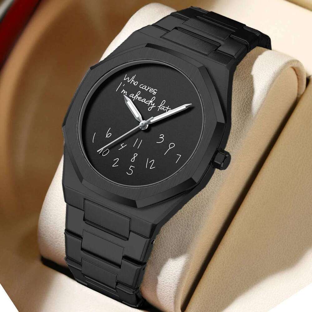 New Fashionable Luxury Creative Graffiti Dial Luminous Steel Strip Men's Quartz Watch Reloj relojes para hombres