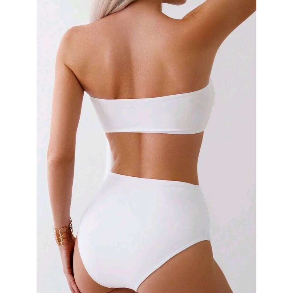 XS - L 3D Flower Bandeau Bikinis Female Swimsuit High Waist Women Swimwear Two-pieces Bikini Set Bathing Suit Swim Lady Y260303