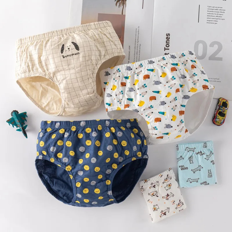5Piece Breathable Cozy Cotton Boys Briefs Dog Print Pattern Childrens Underwear Suitable For 213 Years Old Panties 260311
