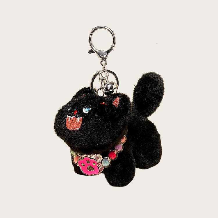 Girly Pink Fluffy Charm Cute Cat Keychain Plush Toy Bag Pendant Gift