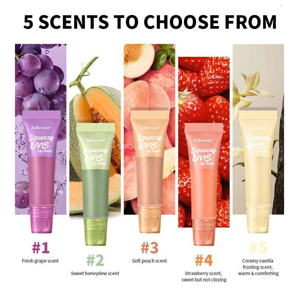 Long Lasting Moisturizing Lip Balm with Hyaluronic Acid Sheer Strawberry Flavor Squeeze Tube Plumping Gloss Hydration W260311