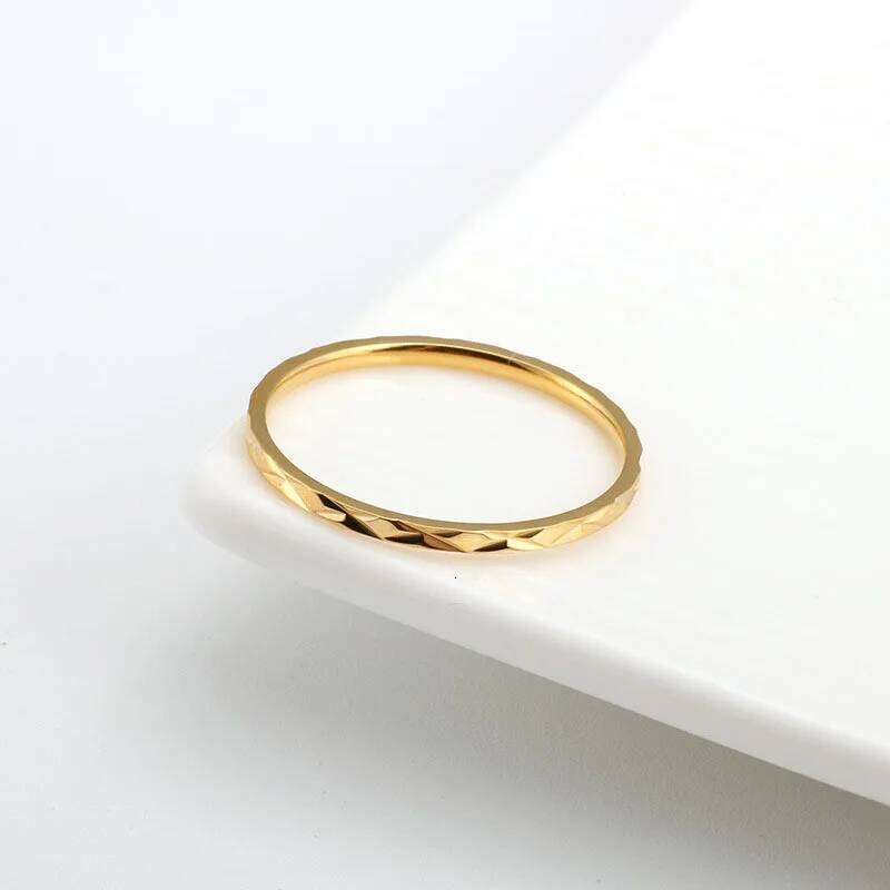 1mm thin stainless Steel Stacked Wedding ring for women girls gift H260312