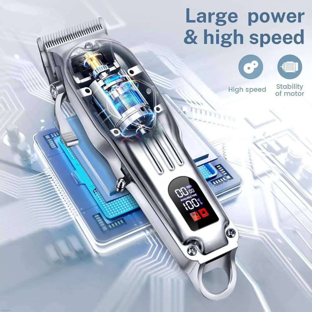 Clippers Professional Cordless Men Barber Cutting Kit Wireless LCD Display Hair Trimmers Rechargeable for Family C260312