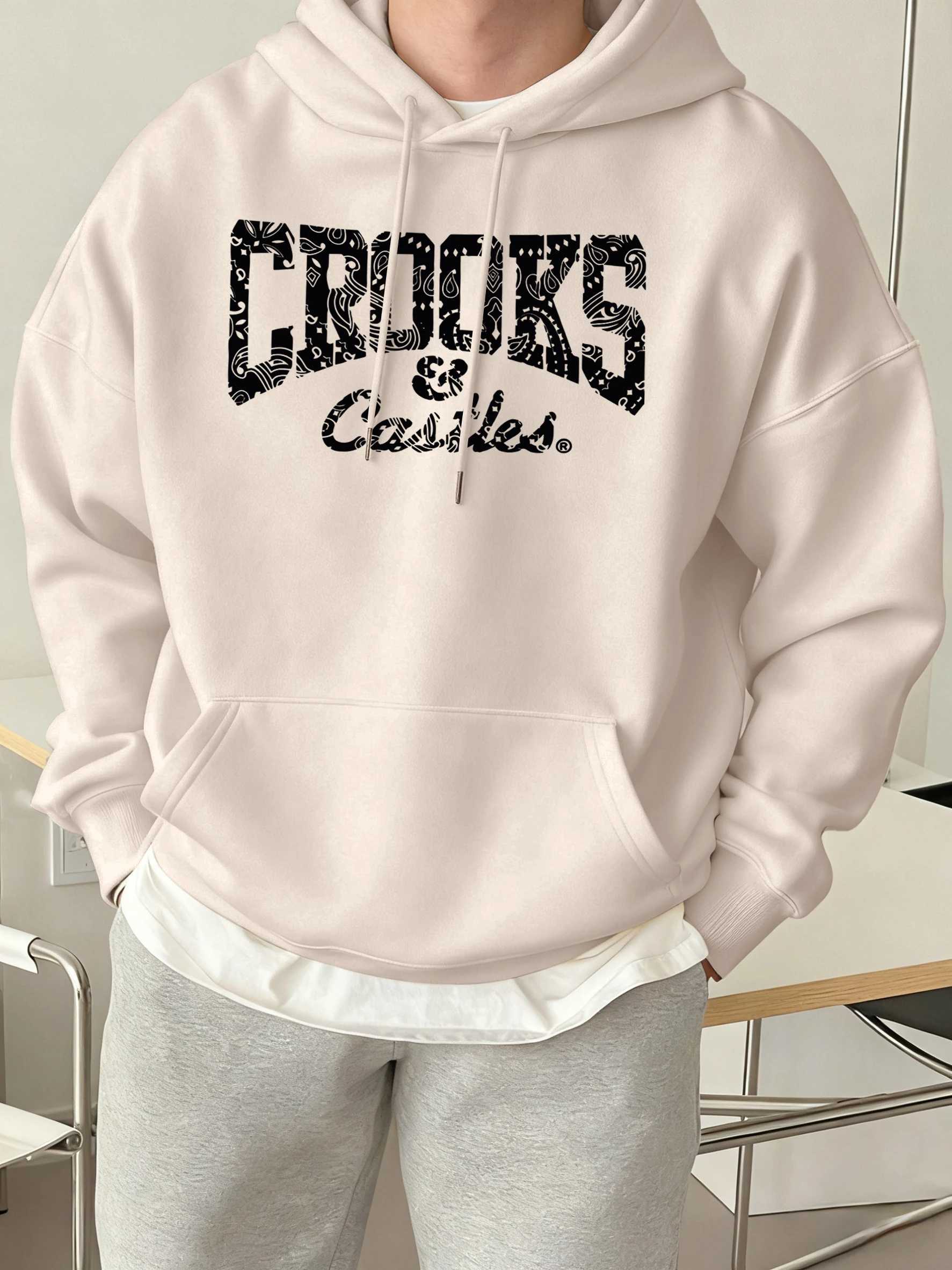 Crooks Castles Fleece Warm Hoodies Male Comfy Casual TraCKsuit Soft AutumnUnisex CloTHing Sports Oversized Sweatshirts M260312