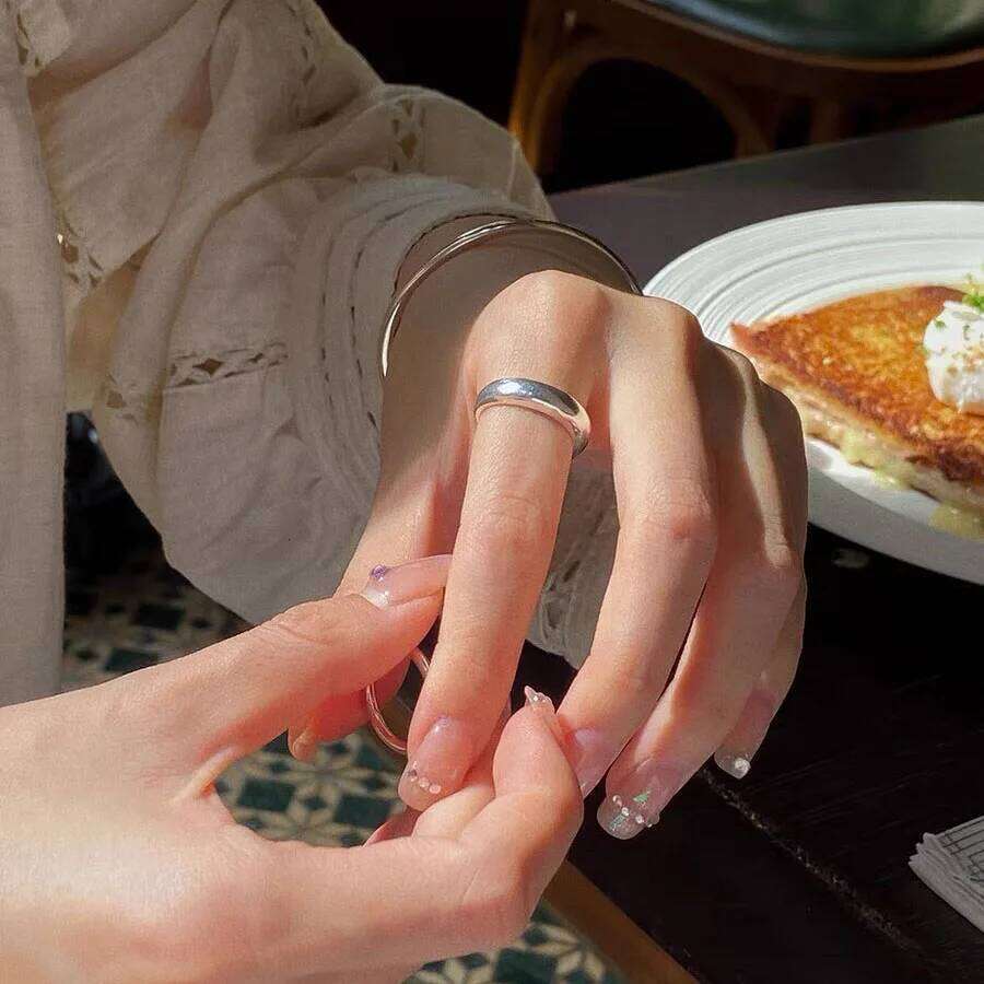 925 Sterling Silver Women Fine Jewelry Finger Adjustable Open Vintage Trendy Narrow Ring For Party Birthday Gift H260312