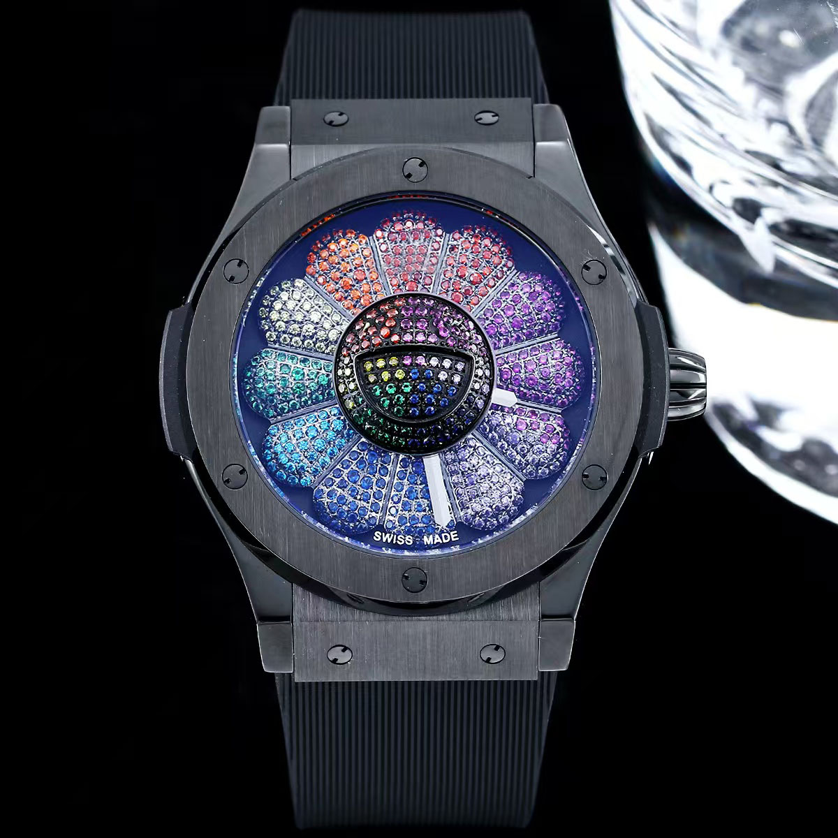 Classic 507.CX.9099.RX.TAK23 Sunflower Mens Watch Black Steel 1214 Automatic Diamonds Luxury Wristwatch Sapphire Crystal