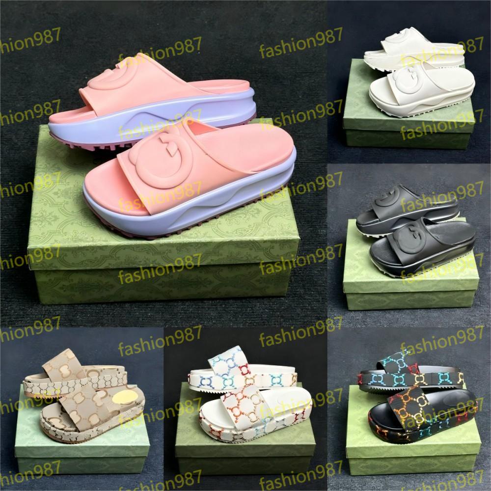 2026 Luxury Slippers Sandal Designer Womens letter Embroidery style Sliders Macaron thick bottom non-slip soft bottom fashion slipper women wear beach Sandals 111