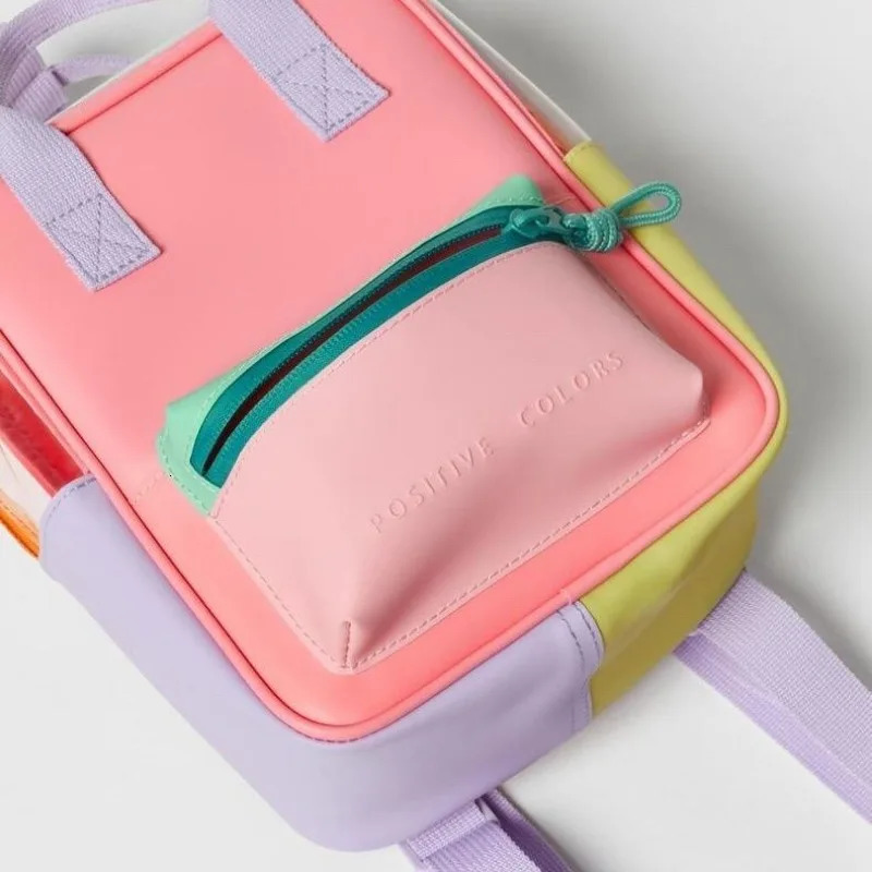 Cute Pink Kids Backpack for Girls Silicone Waterproof Toddler Bags School Accessories 260311