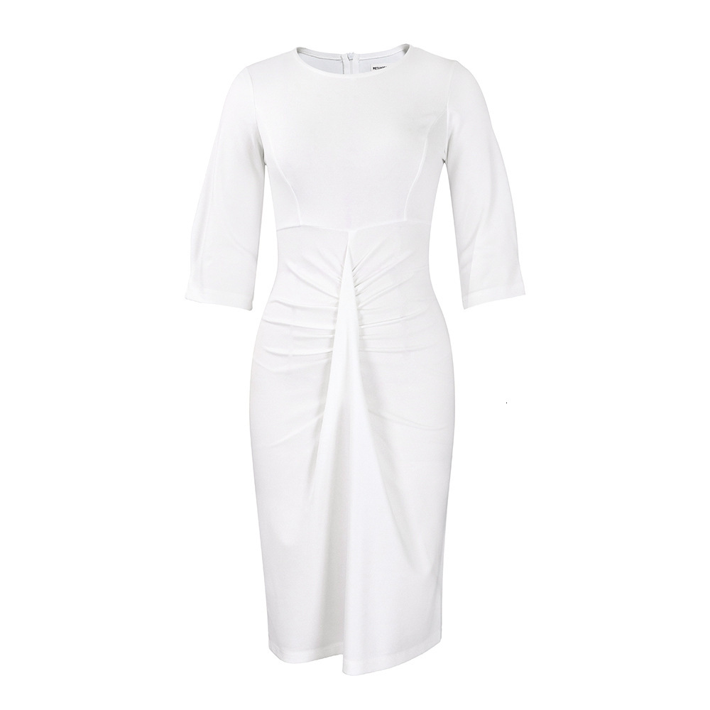 D387 Womens Fashion 2023 New Stylish Elegant Pleated Bodycon Plus Size Dress Pencil Skirt