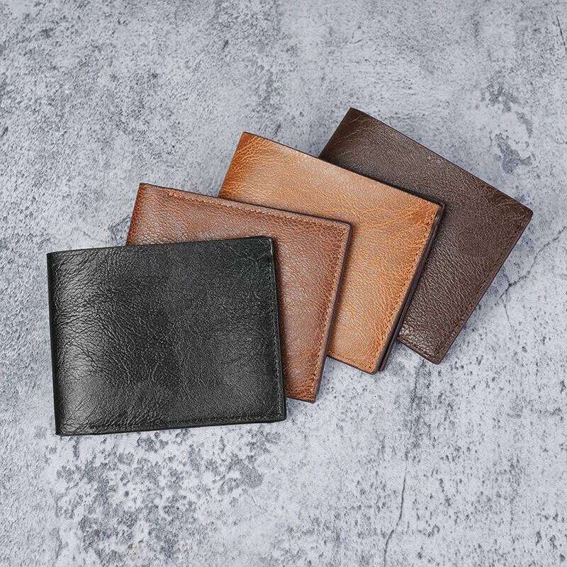 Men's Casual Retro Large Capacity Multi-Card Slot Coin Purse Leather Clip PU Material Car Sewing Line Pure Color Wallet