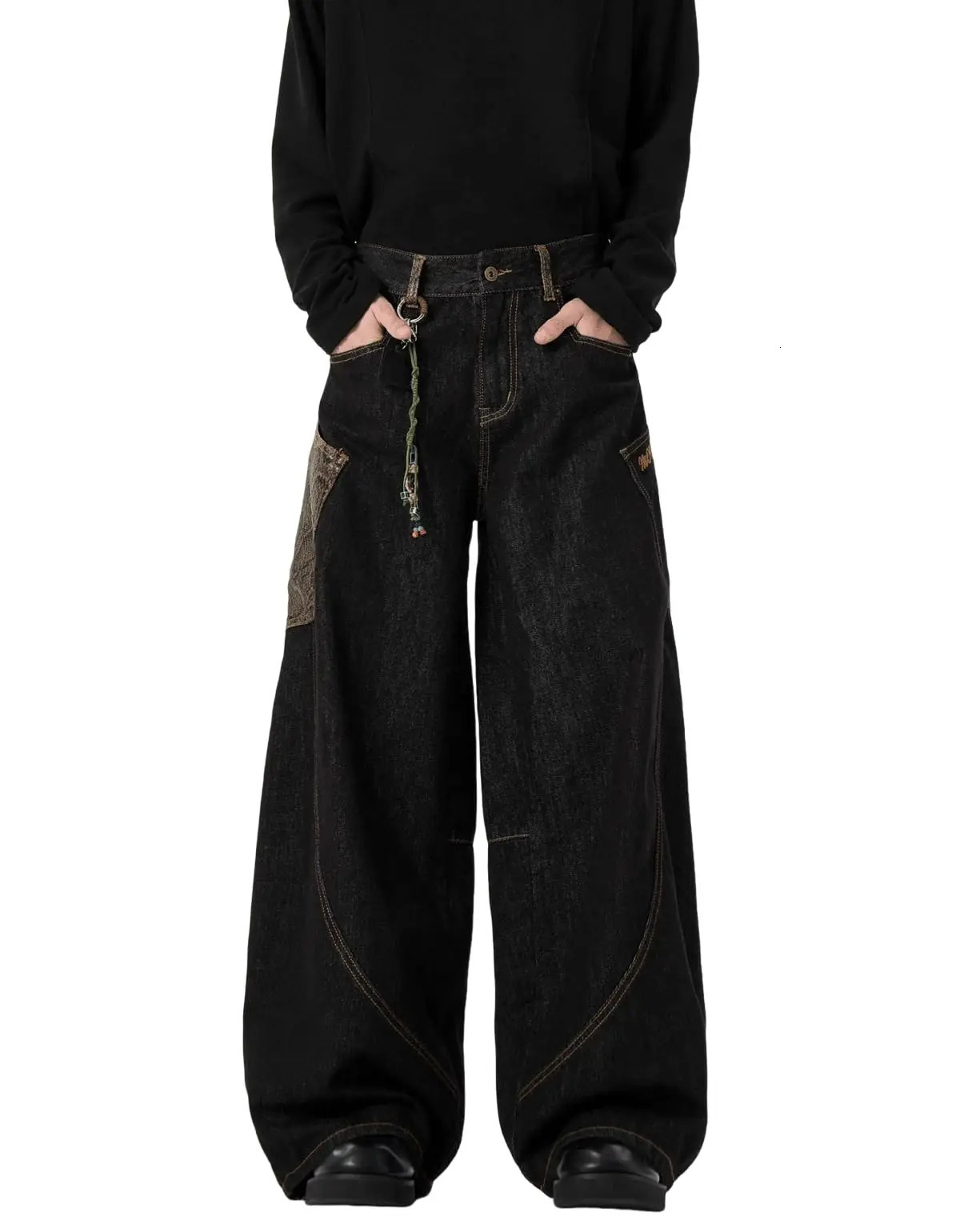 Y2k Baggy Jeans for Men Women Wide Leg Skater Grunge Pants Loose Fit Barrel Jeans Hip Hop Denim Pants Streetwear 260310