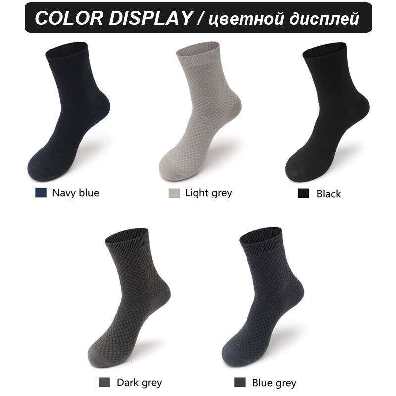 10Pairs/Lot Men's Bamboo Fiber Long Black Business Soft Breathable New High Quality Autumn for Male Socks Plus Size 39-48 Z260312