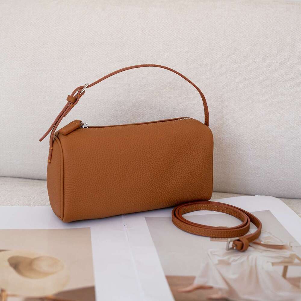 Crossbody Small Layer Cowhide Simple Design Pen Pouch Handbag Genuine Leather Women S Pillow Underarm Bag