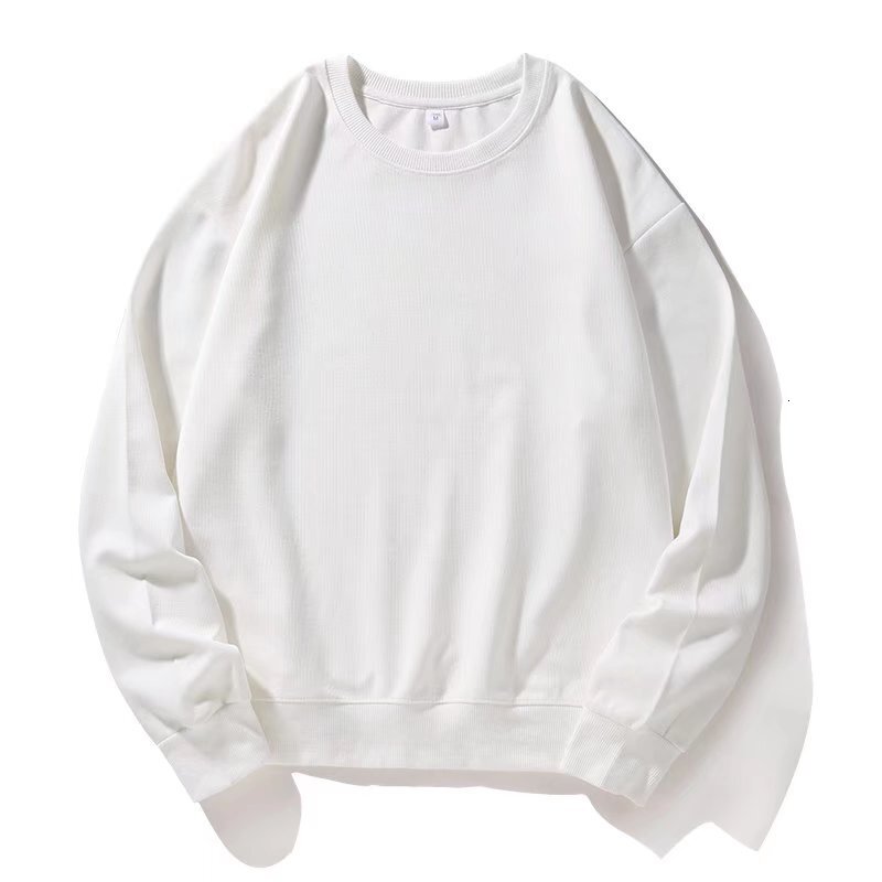 Spring And Autumn Designer Hoodie Thin Round-neck Pullover Long-sleeve Plain Solid Color Sweatshirt Loose Casual Unisex Logo Base Shirt