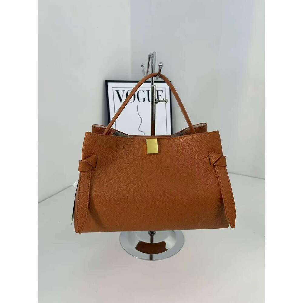 Yuzefi Women Leather Suede Small Crowd Single Shoulder Crossbody Large Capacity Portable Potsticker Bag