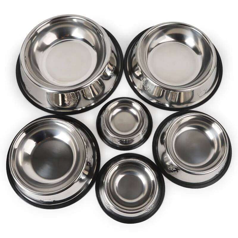 Quality Paw Stainless Steel Bowl Feeder Skidproof Anti-ant Shape Cat Dog Bowls Food Accessories Pet Supplies 6 Sizes 26Y0312