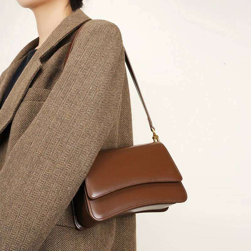YANATARI Underarm Cowhide Genuine Leather Handbags Women Vintage Shoulder Bag Female Luxury Bags Womens High Quality 2025