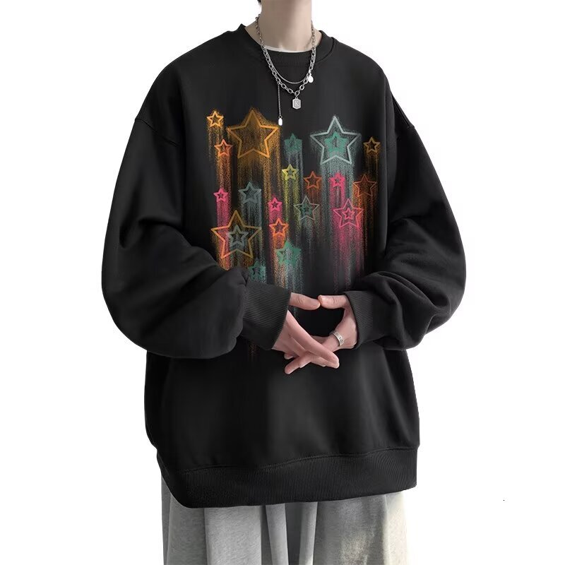 Heavy-weight Crew Neck Sweatshirt For Spring And Autumn Oversized Youth Hoodie Designer Hoodie Loose Casual Pullover