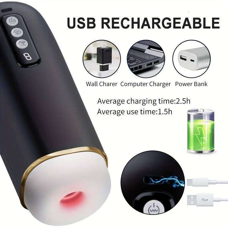 Blowjob Male Automatic Sucking Masturbator Penis Pump Vibration Tool Telescopic Maturbation Cup Real Oral Vagina Sex Toy for Men Z260312
