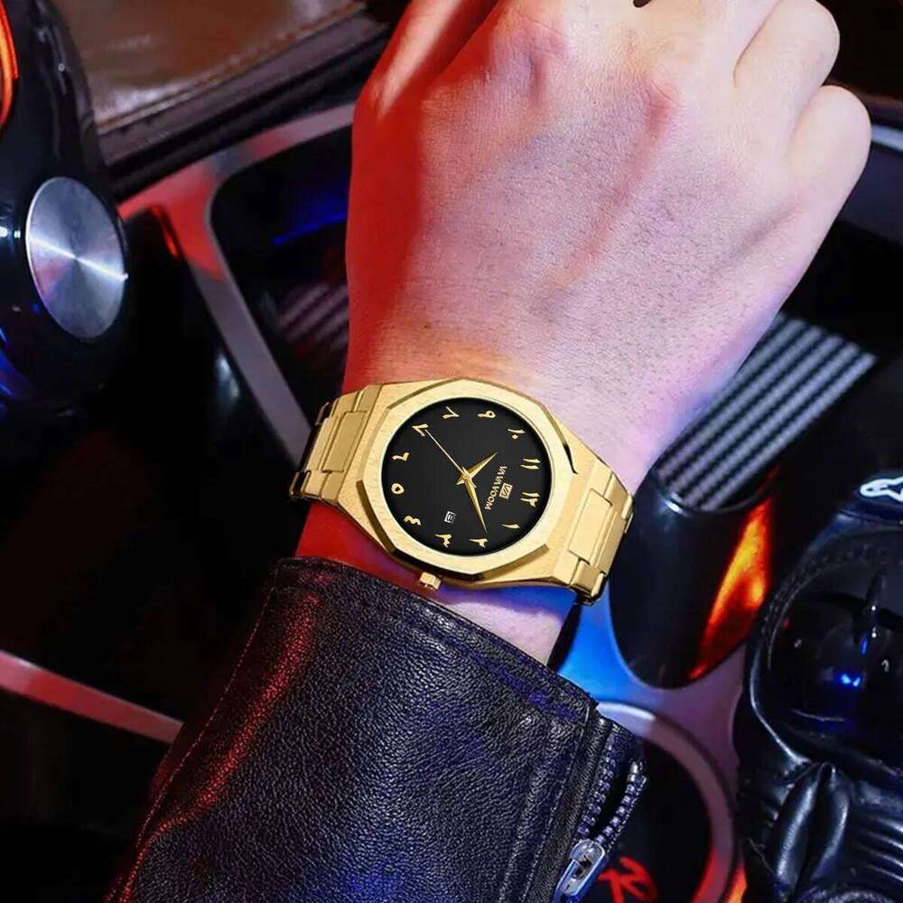 2025 New Men VA VOOM Sport Stainless Steel Fashion Quartz Movement 42mm Black Business Waterproof Calendar Wrist Watch